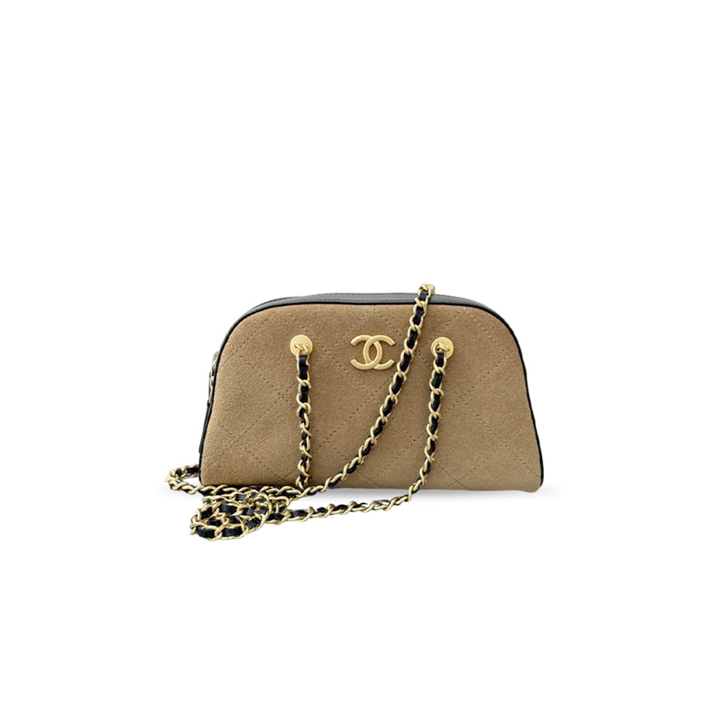 CHANEL SUEDE BOSTON BOWLING BAG AP5185 (20*12*5.5cm)
